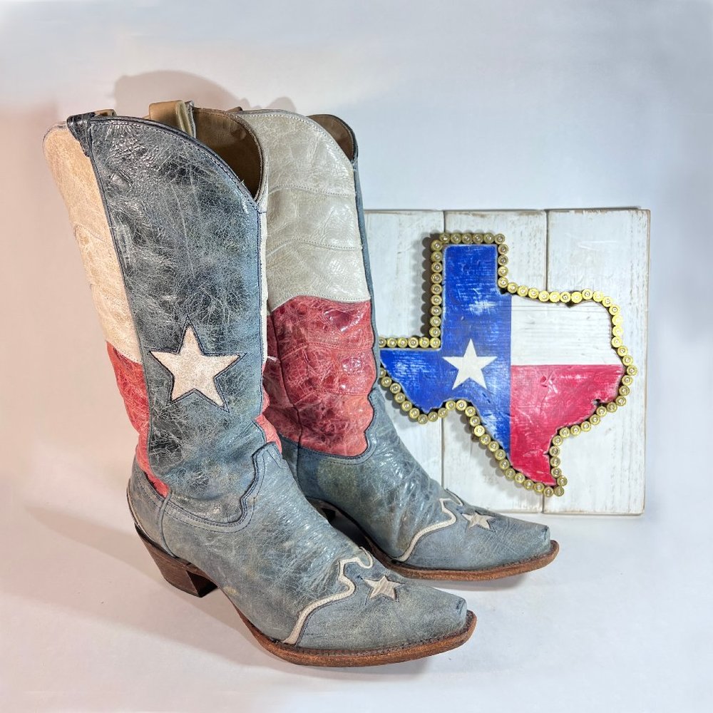 Vintage Texas Flag Cowboy Boots